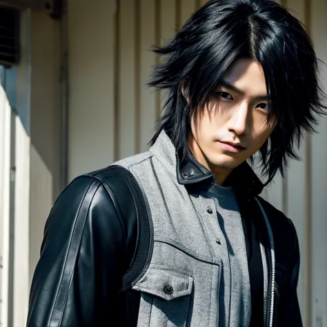 1  japanese male rocker, asian eyes, muscular, broad shoulders,  hairstyle visual kei style, hair visual kei, black men's shirt ...