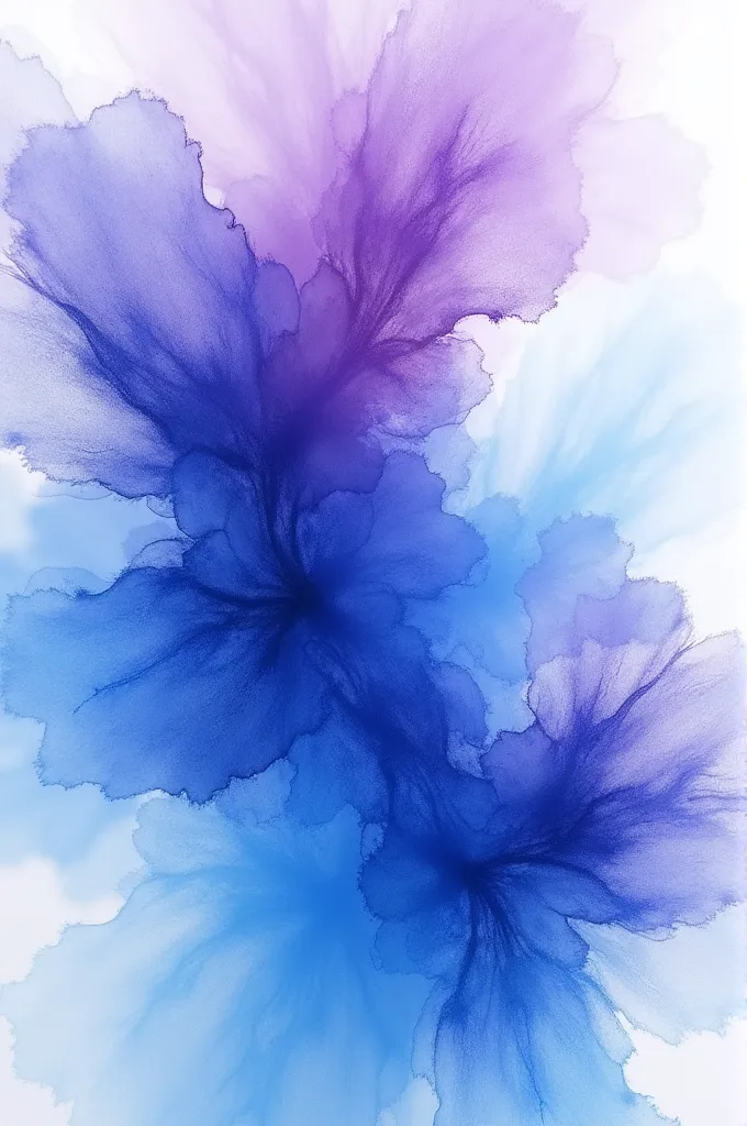 "Abstract watercolor splashes in vibrant blues and purples, creating a dreamy, artistic look with soft, flowing edges."