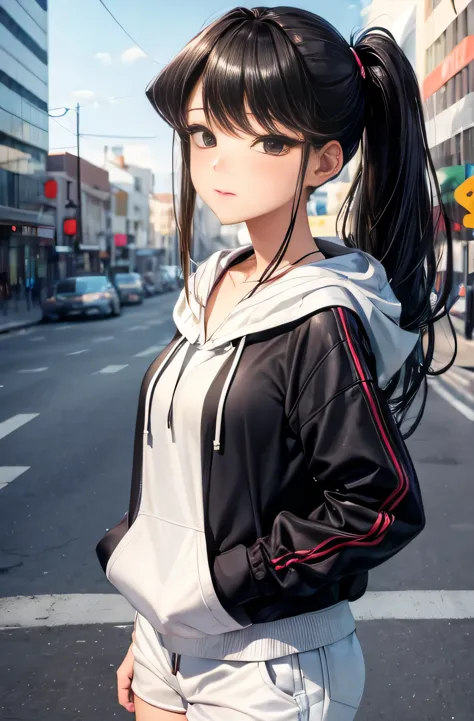 ((best quality)), ((masterpiece)), (detailed), perfect face,(1),(beautiful girl), (komi shouko), ponytail,(blackes braun hair), ...