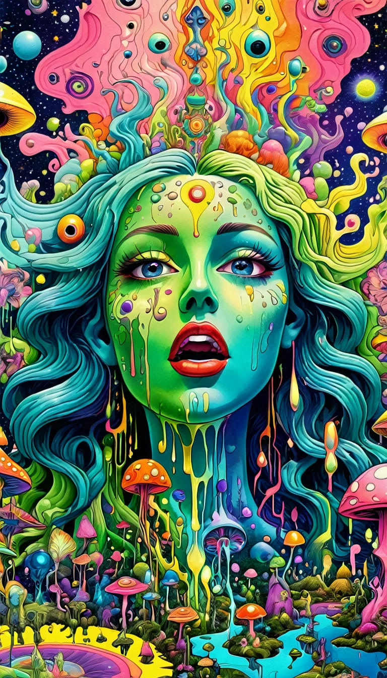 Psychedelic Abstract Art, many pussy,  pussy Psychedelic, puzzling, melt, Bright colors, tumblr, Psychedelic Art, Psychedelic illustration, Psychedelic Trip, Psychedelic Trip, retro Psychedelic illustration, Psychedelic Art style, psychedelic style, Surreal psychedelic design, LSD Trip, Psychedelic Fever Dream, psychedelics, Shaman horror LSD art, psychedelics