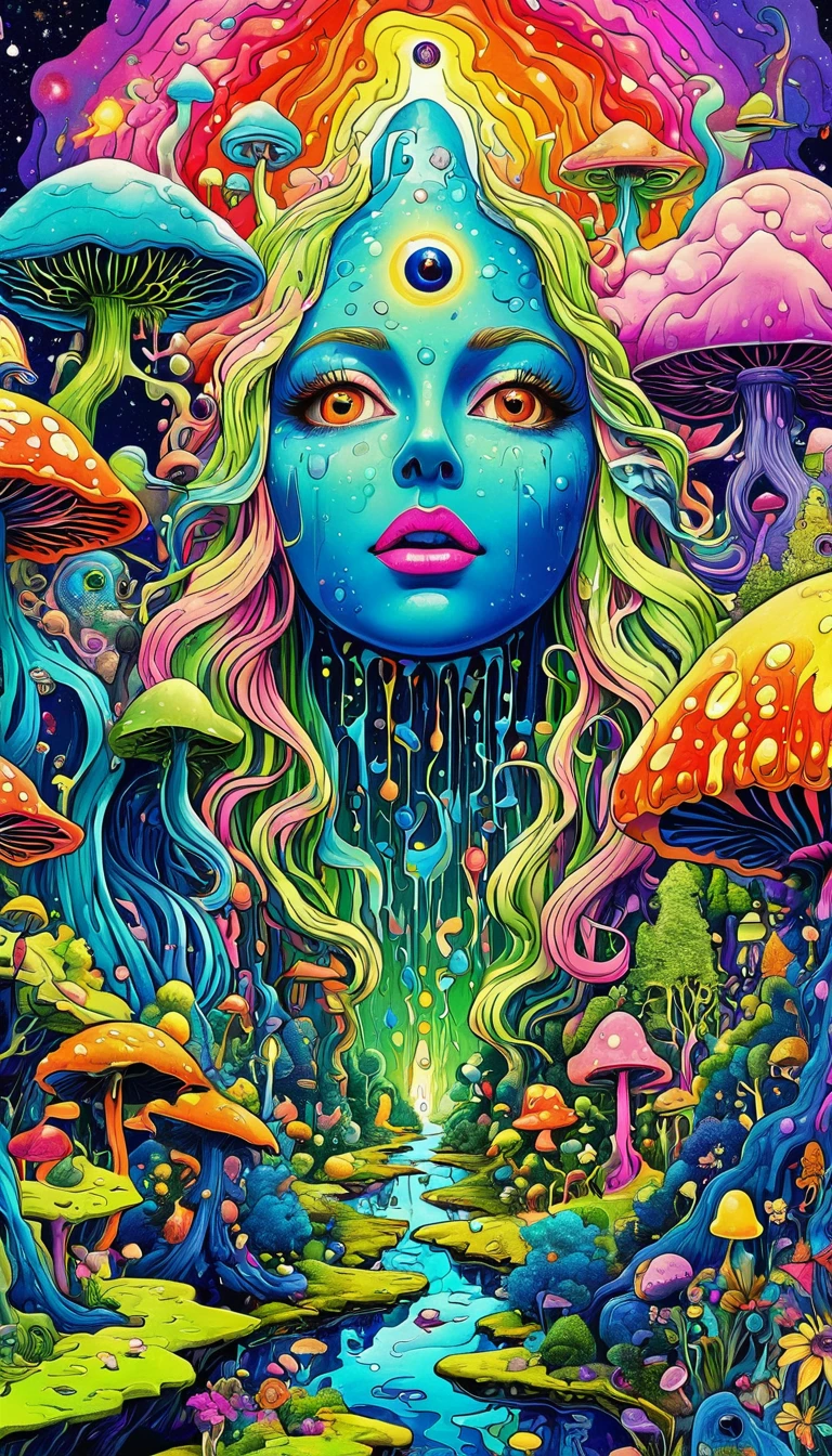 Psychedelic Abstract Art, many pussy,  pussy Psychedelic, puzzling, melt, Bright colors, tumblr, Psychedelic Art, Psychedelic illustration, Psychedelic Trip, Psychedelic Trip, retro Psychedelic illustration, Psychedelic Art style, psychedelic style, Surreal psychedelic design, LSD Trip, Psychedelic Fever Dream, psychedelics, Shaman horror LSD art, psychedelics