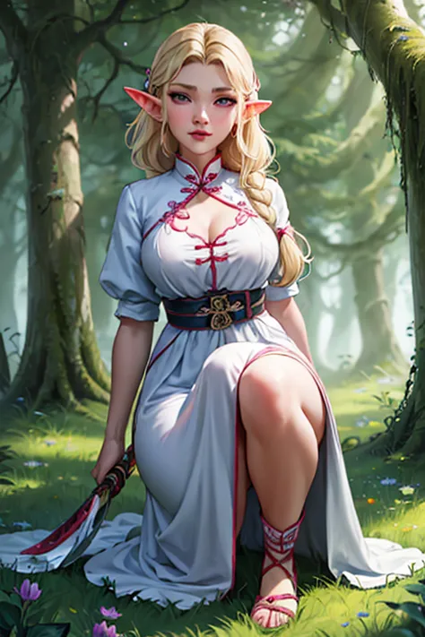 elegant fantasy female elf, masterpiece, best quality, extremely detailed and highly adorable face looking at viewer, 1 girl, be...