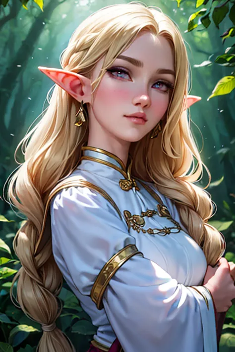 a elegant fantasy female elf, masterpiece, best quality, extremely detailed and highly adorable face looking at viewer, 1 girl, ...