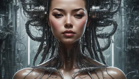 (masterpiece), (great), (extremely fine), wallpaper, giger, ultra defined, ultra realistic, transparent, portrait, intricate bio...