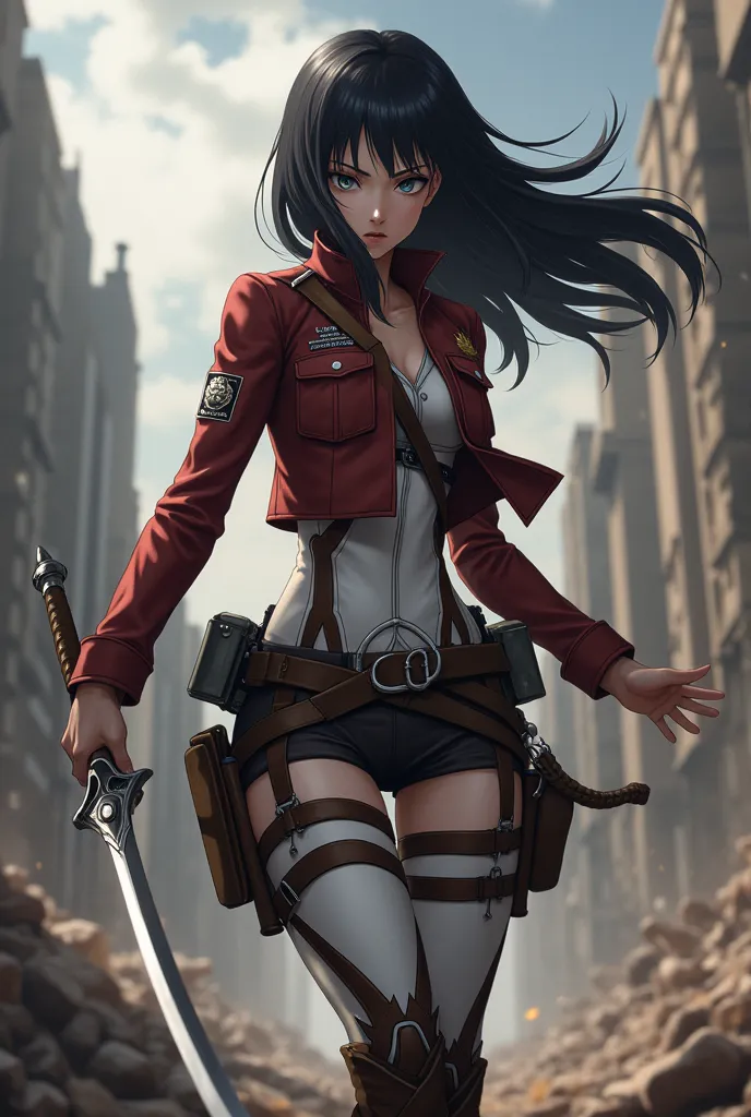 Mikasa akermann from attack on titan series.