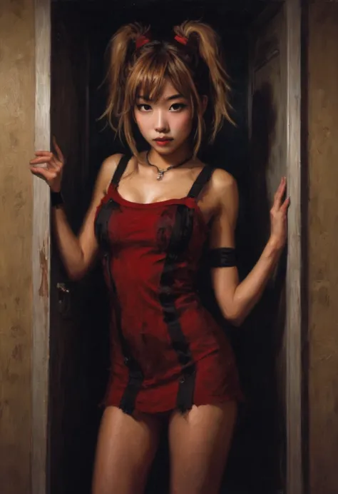 cute yuba, is portraying freddy kreuger of nightmare on elm street fame (freddy's head and face, sexy yuna body dressed like a p...