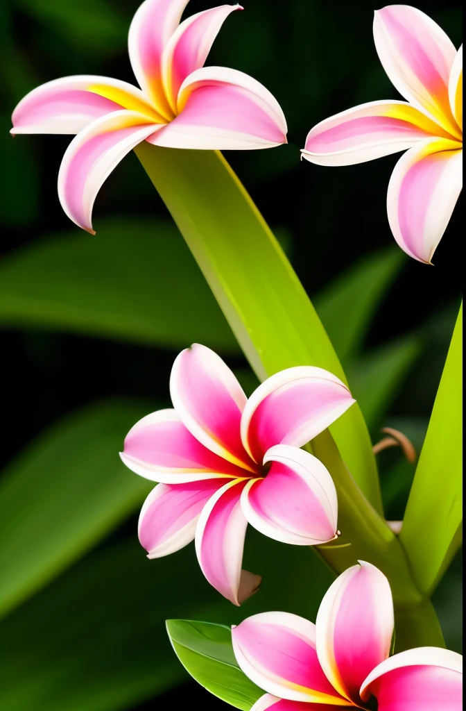 yellow and pink flowers are blooming on a tree with green leaves, blooming tropical flowers, plumeria, tropical flowers, beautiful tropical flowers, incredibly beautiful, tropical flower plants, kauai springtime, pink yellow flowers, stunningly beautiful, large exotic flowers, beautiful gorgeous, pretty flowers, colorful tropical plants, beautiful flowers, extremely beautiful, gorgeous beautiful, very colourful, beautiful flower