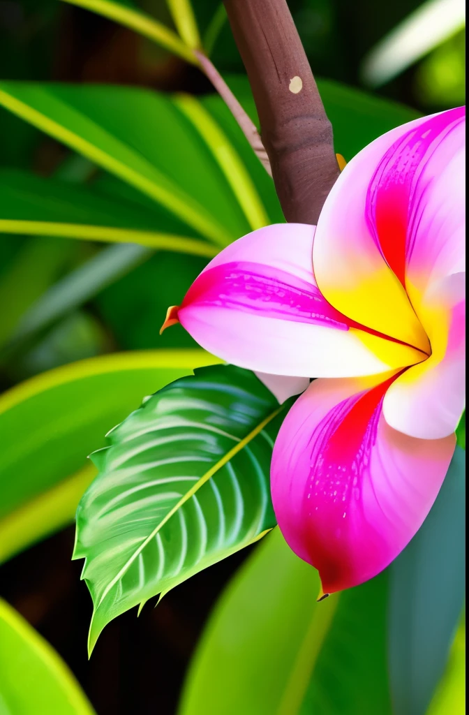 yellow and pink flowers are blooming on a tree with green leaves, blooming tropical flowers, plumeria, tropical flowers, beautiful tropical flowers, incredibly beautiful, tropical flower plants, kauai springtime, pink yellow flowers, stunningly beautiful, large exotic flowers, beautiful gorgeous, pretty flowers, colorful tropical plants, beautiful flowers, extremely beautiful, gorgeous beautiful, very colourful, beautiful flower