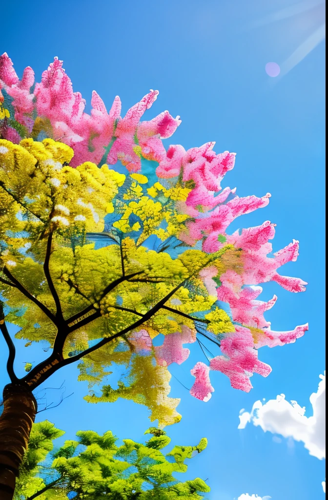 yellow and pink flowers are blooming on a tree with green leaves, blooming tropical flowers, plumeria, tropical flowers, beautiful tropical flowers, incredibly beautiful, tropical flower plants, kauai springtime, pink yellow flowers, stunningly beautiful, large exotic flowers, beautiful gorgeous, pretty flowers, colorful tropical plants, beautiful flowers, extremely beautiful, gorgeous beautiful, very colourful, beautiful flower