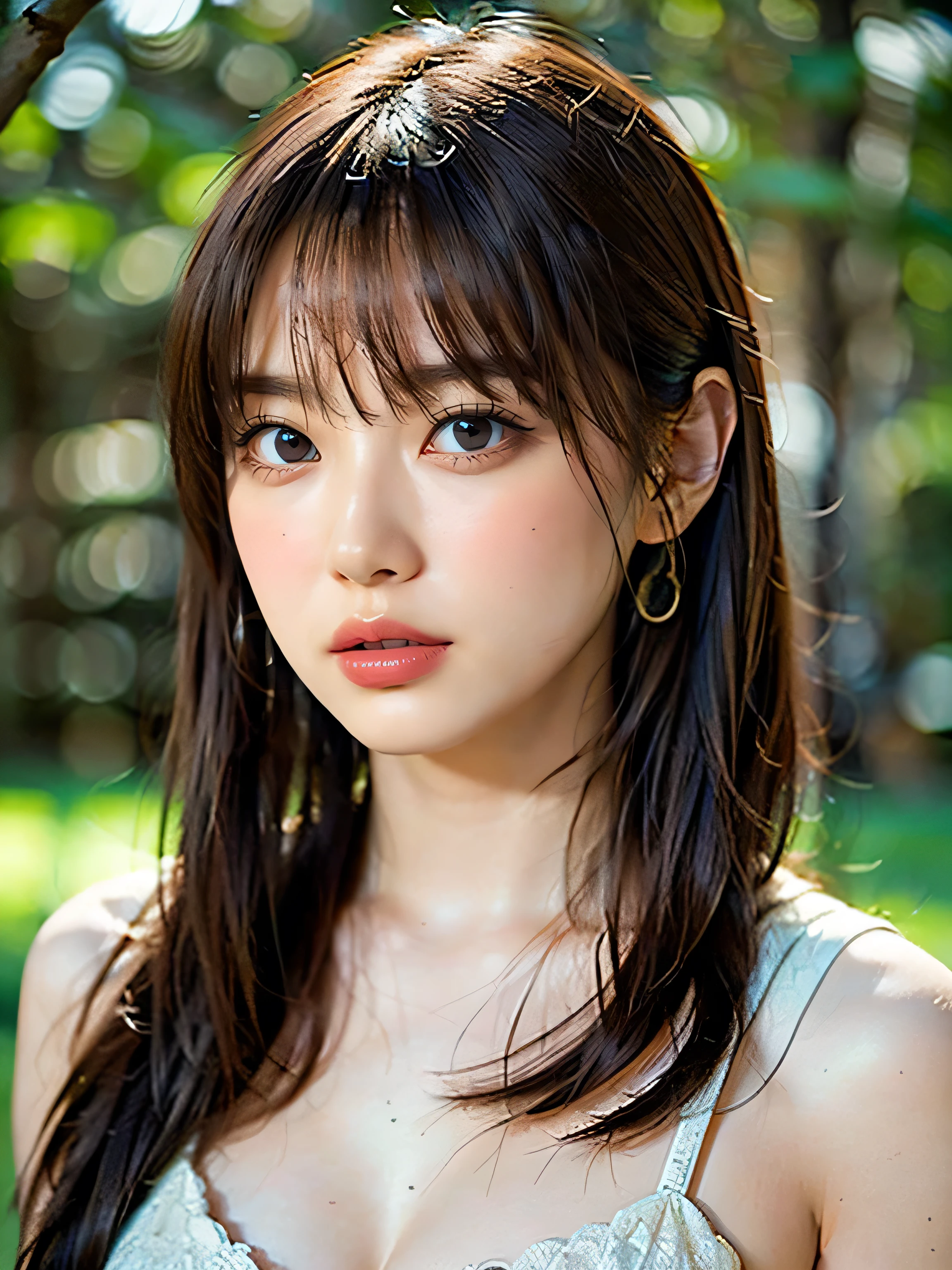 ((highest quality)), (be familiar with), beautiful girl, Japanese girl, one person, no cut, Slender, huge tits, baby face, round face, Photo like, Cosplayer, Game Character Costumes, outdoor, chiaroscuro, ((masterpiece)), 16k, textured skin, super detail