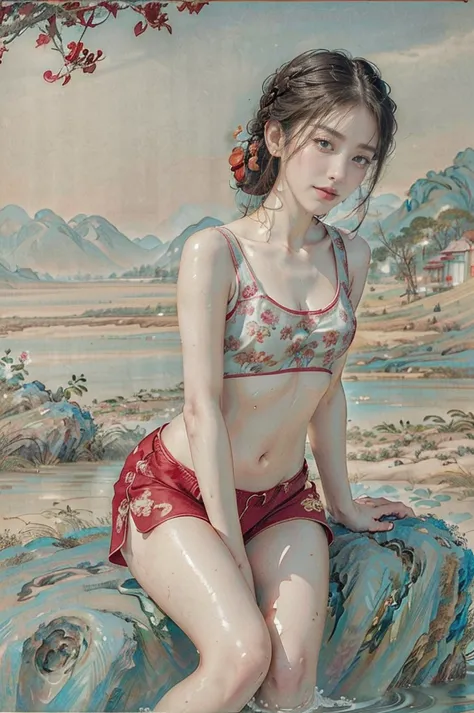 (((best quality))), (((ultra detailed))), (((masterpiece))),(gongbi:1.5),illustration,((1 beautiful young girl,solo)),((short ha...