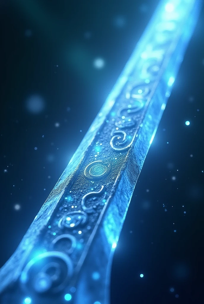 A close-up shot of the light celestial blade, its mirror-like surface glowing with an ethereal, silvery-blue light. The blade’s edge gleams with sharp precision, exuding an aura of purity and power. Intricate runes, glowing with a soft white-blue luminescence, run along the blade, capturing the essence of creation. The blade pulses gently, emitting a harmonious sound like celestial bells, set against a backdrop of radiant light, shot with a Sony A7R IV, 50mm f/1.4 lens, high contrast, vibrant colors