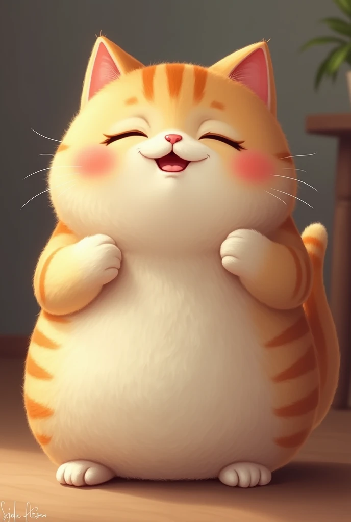 fat cat, pouting face, kawaii