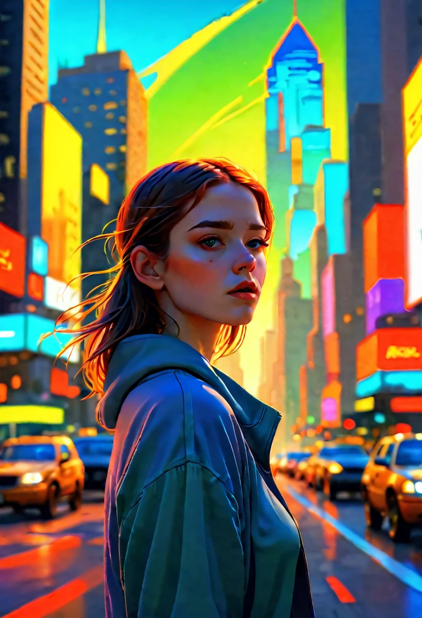 girl in the city, stunning digital illustration, beautiful digital artwork, Amazing art style, beautiful digital illustration, gorgeous digital painting, Moebius + loish + VLP, realistic art style, realistic digital art 4k, realistic digital art 4k, beautiful drawing of characters, low detail. digital painting, beautiful digital art, gorgeous digital art
