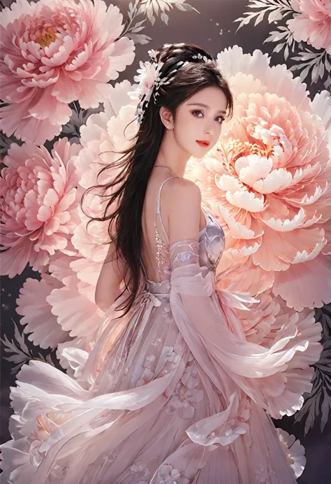 (masterpiece,best quality,practical:1.2),1 girl,flower background,