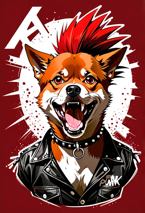 a close-up of a dog with a mohawk on its head, rock punk, punk, punk art, punk
estilo de arte da capa do álbum rock punk, wearin...