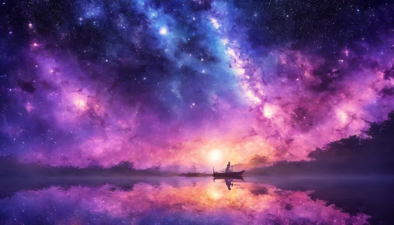 a woman dreaming in a beautiful galaxy,soft and surreal colors,(best quality,4k,high-res:1.2),ultra-detailed,impressionistic style,star-filled night sky,dreamy atmosphere,gentle moonlight,cosmic patterns,peaceful ambiance,subtle transitions,sublime beauty,dreamlike surroundings,quiet serenity,sleeping peacefully in her cozy bed,tranquil and otherworldly scenery,sublime celestial backdrop,serene and ethereal,subconscious journey,cosmic inspiration,vibrant and captivating colors,dreamlike abstraction,magical and mesmerizing vision,deep sense of wonder and awe,lucid dreams,galactic dreamscape,relaxing and introspective experience,luminous stars shining brightly,blissful state of mind,soothing and calming environment,whispers of the universe,mysterious and enchanting,just drifting away.