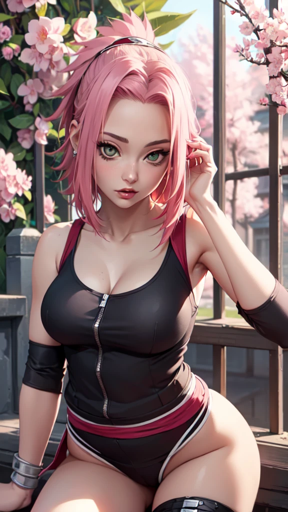 sexy outfit,(best quality)), ((Masterpiece)), (Detailed), Perfect Face((best quality)), ((Masterpiece)), (Detailed), Perfect Face(best quality)), ( (Masterpiece)), ( Detailed), Perfect Face (best quality), ((Masterpiece)), (Detailed), Perfect Face, stunningly realistic, photorealistic, photorealism, 1 sakura Haruno (( over sexualised version of Sakura Haruno:1.4))

