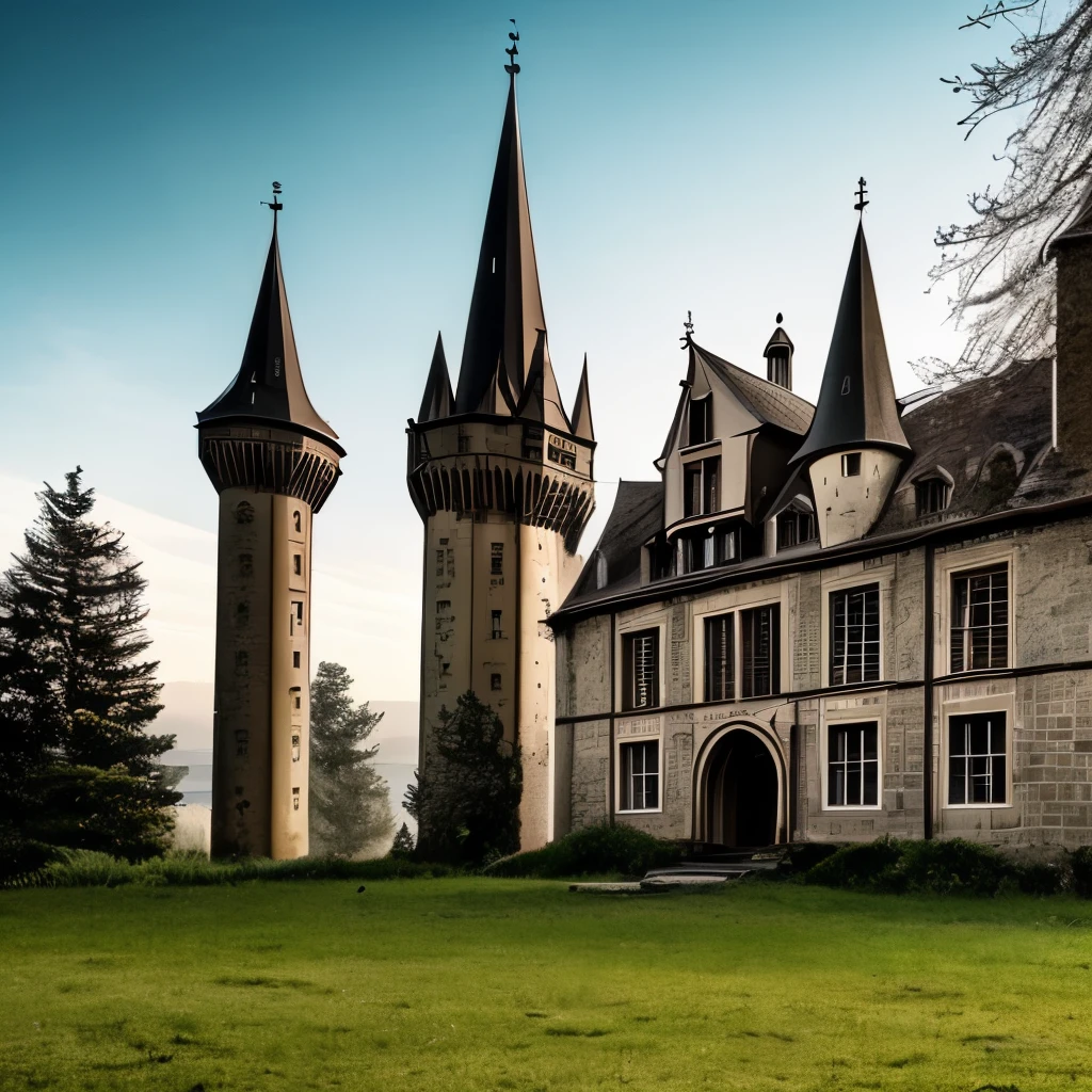 arafed castle with a clock tower on top of a hill, a photo by Joseph von Führich, instagram, art nouveau, beautiful castle, luxury castle, epic castle with tall spires, located in a castle, gothic castle, victorian castle, magical castle, abandoned castle, very far royal steampunk castle, gigantic castle, inside an epic gothic castle