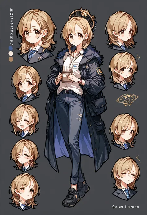 (the idolm@ster cinderella girls:1.6)((8k, raw photos, top quality, masterpieces),design sheet,full body