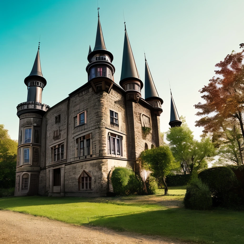 arafed castle with a clock tower on top of a hill, a photo by Joseph von Führich, instagram, art nouveau, beautiful castle, luxury castle, epic castle with tall spires, located in a castle, gothic castle, victorian castle, magical castle, abandoned castle, very far royal steampunk castle, gigantic castle, inside an epic gothic castle