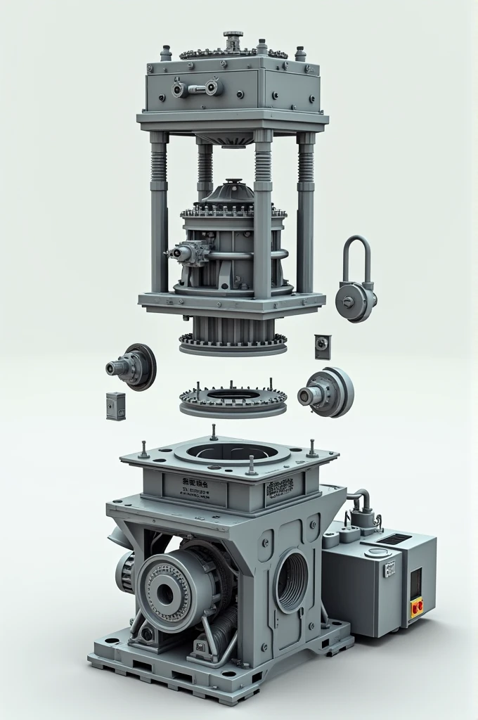 exploded view 3D modeling of oil press machine