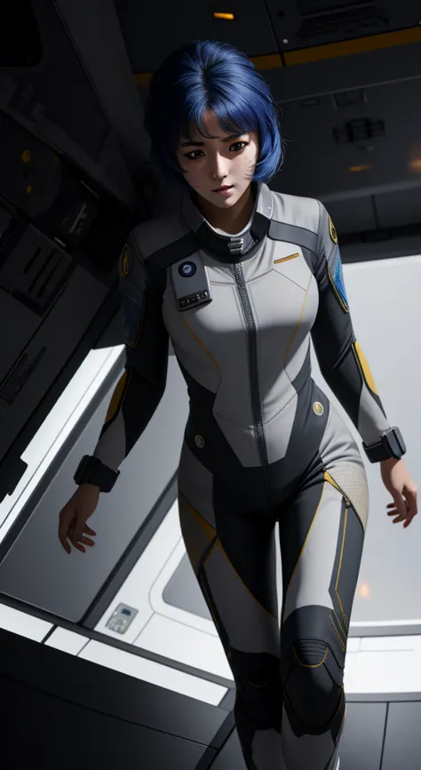 (best quality), (masterpiece),(ultra-detailed:1.2),photorealistic,ultra high res, 1girl, kusuha, pilot suit, futuristic, inside ...