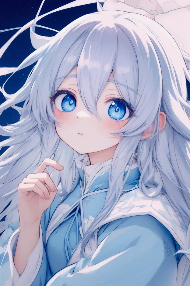 anime, hda, a close up of a woman with ((white long messy hair)) and (((the most beautiful pastell eyes))) in (((blue outfit))), (((determined)), 8k, Unreal Engine 5, octane render, by kyun, gamang, Yoon Gon-Ji, g.ho, gosonjak, shuroop, serious, domi, noah, trending on pixiv, fanbox, skeb, masterpiece, detailed face, smooth soft skin, big dreamy eyes, beautiful intricate colored hair, symmetrical, anime wide eyes, soft lighting, concept art, digital painting,fullbody,