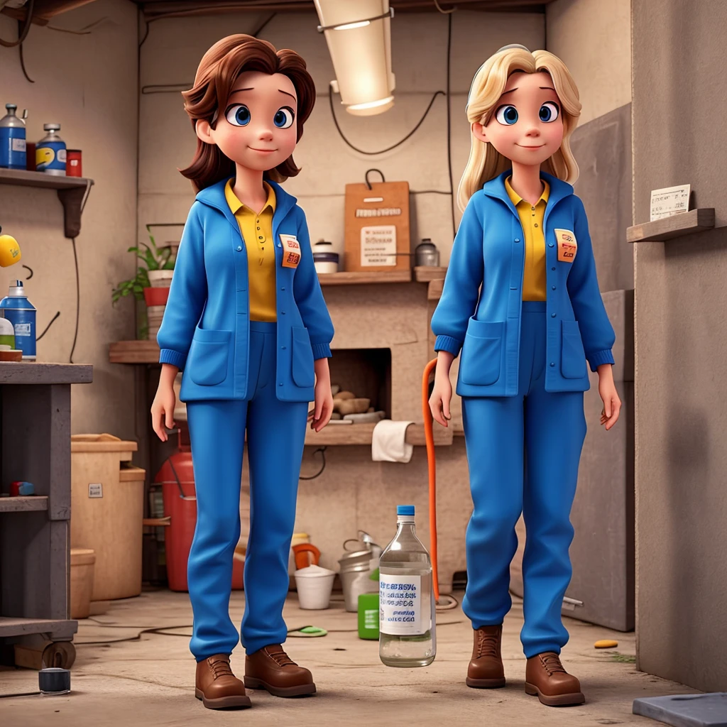 Create a character with chemical safety clothing. 