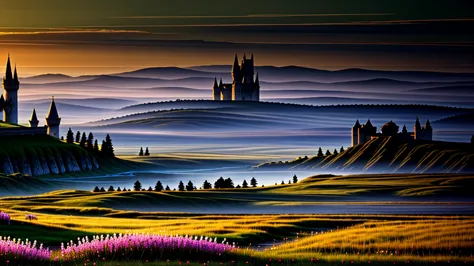 flower-like:1.8 colorful countryside scenarios, fairy-like, hogwarts style,