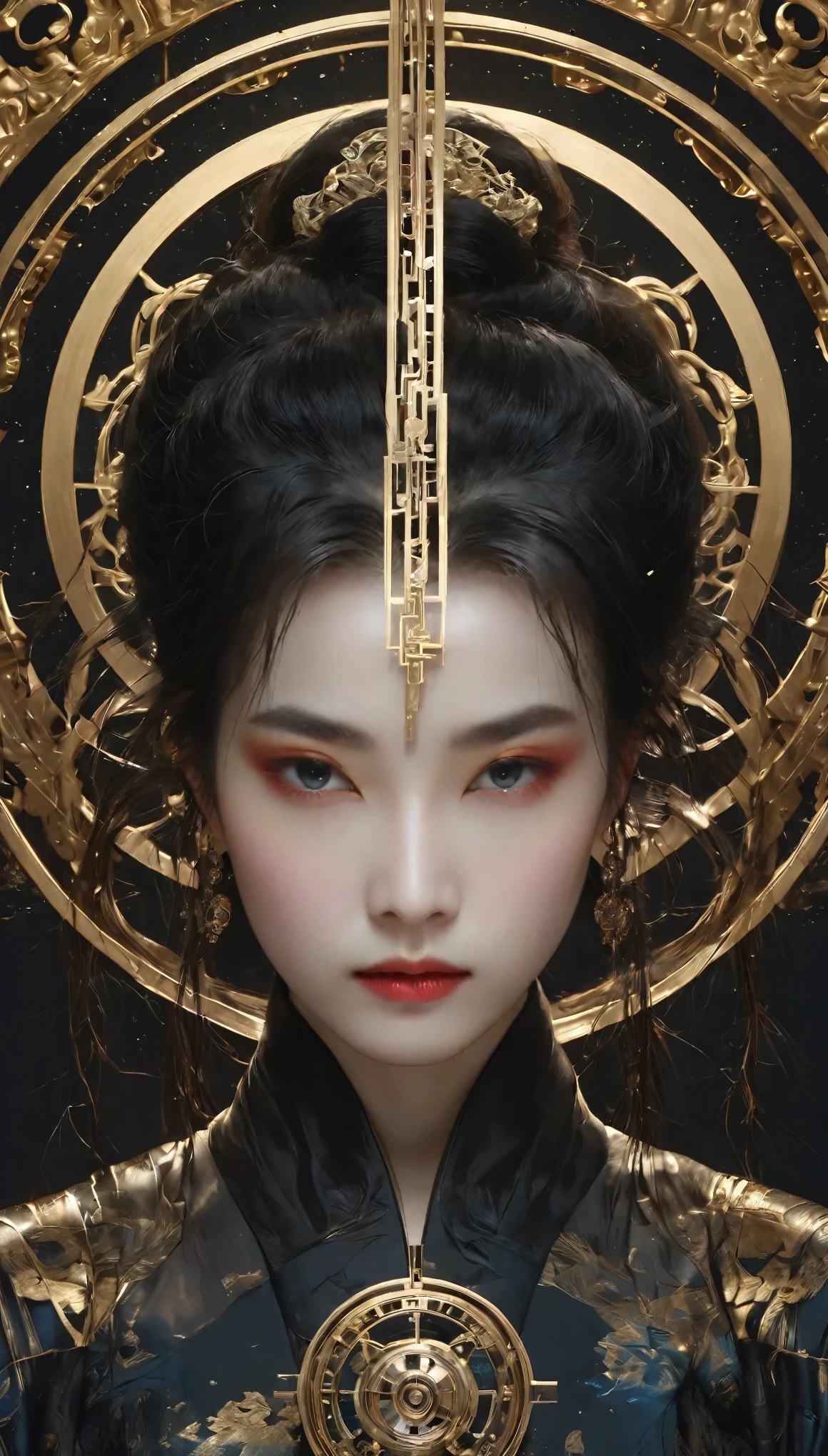 平行的2个world，assassin，Three-dimensional space，Four-dimensional space，Interwoven Knot，Crossing，Chinese Tang Dynasty Beauty，classical，Dark，Prosperity，Dark，future，The End，The face in the kaleidoscope，Deformed，Electro-optic，Distorted face，world，time