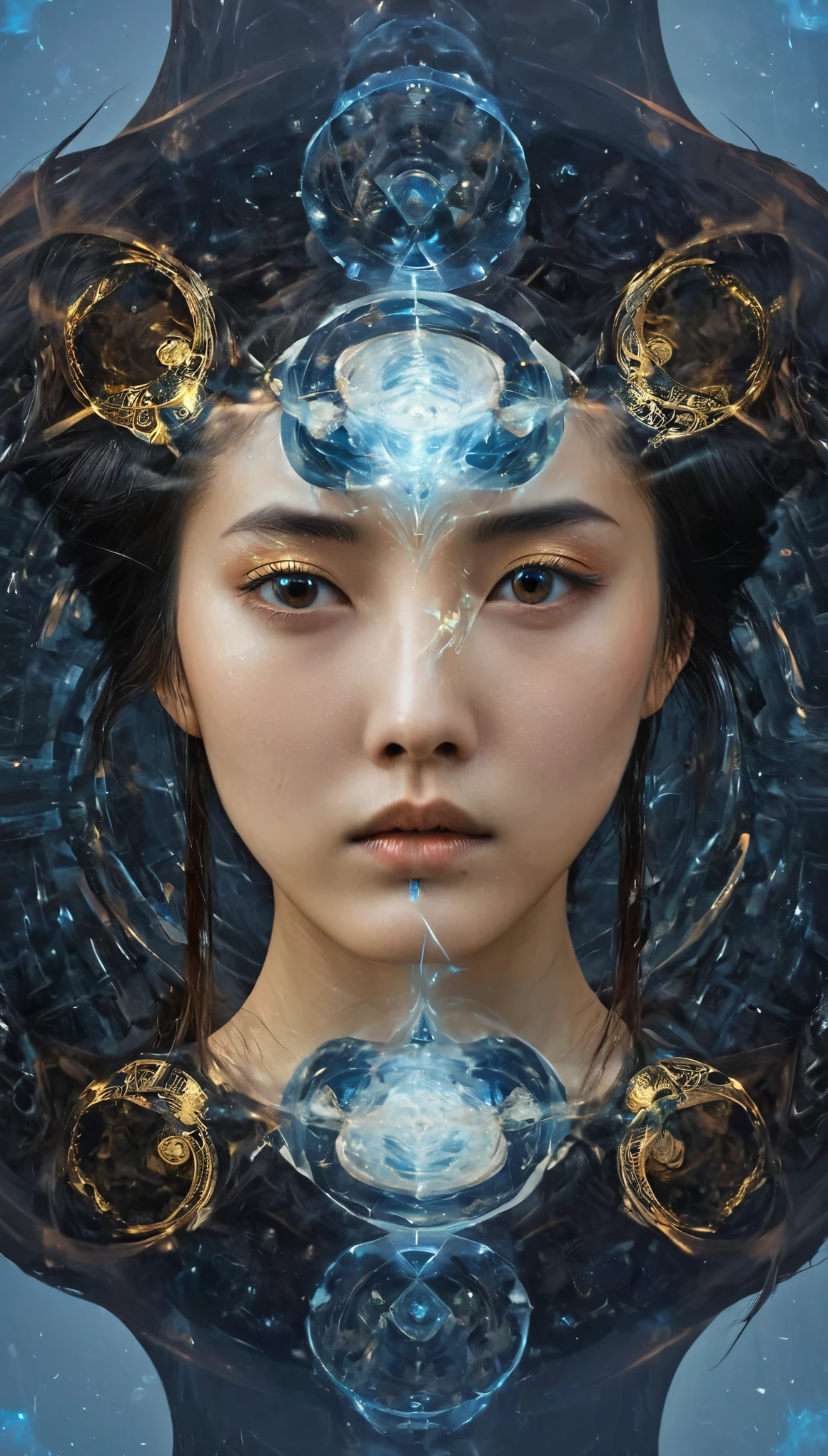 平行的2个world，assassin，Three-dimensional space，Four-dimensional space，Interwoven Knot，Crossing，Chinese Tang Dynasty Beauty，classical，Dark，Prosperity，Dark，future，The End，The face in the kaleidoscope，Deformed，Electro-optic，Distorted face，world，time