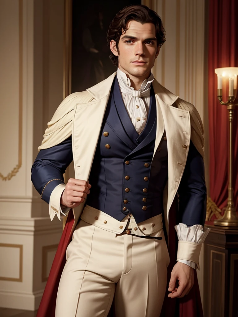 Hombre hermoso, Henry Cavill, Parte superior del cuerpo, British regency attire from the 19th century era