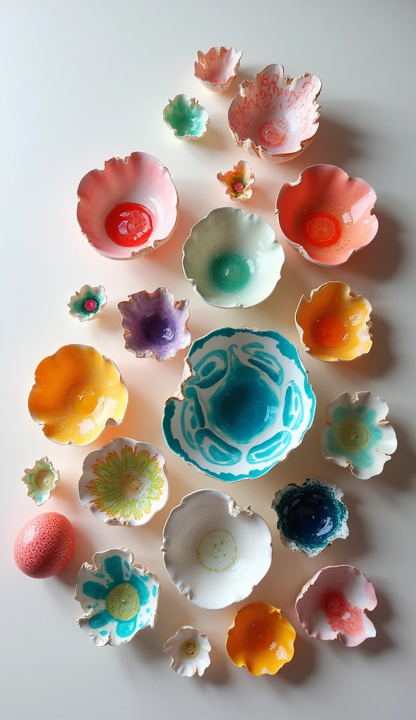 handcraft decor from egg shell, colorful, vibrant colors