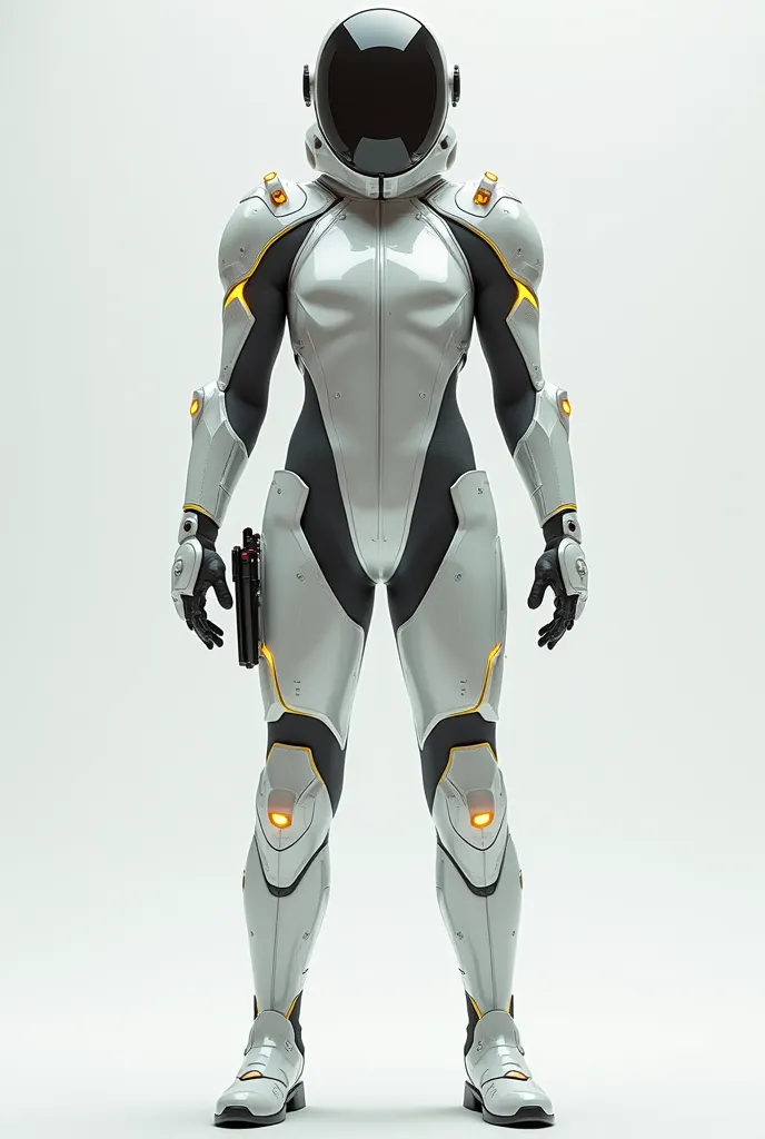 suit that can fly, Uses a light and flexible fabric, The color can be neutral (white, black or metallic gray) with details in bright or fluorescent colors for visibility, It covers the body in a tight but comfortable way.,Place small thrusters on your shoulders and the back of your legs, designed to provide thrust and stability in the air. The gloves have touch panels that allow the user to control the suit., adjust speed, altitude and direction. The buttons are designed to be intuitive and accessible.. Adjustable Waist and Sleeves, Sleek, streamlined lines that are not only functional but also aesthetically pleasing. You can add details like LED lights or reflective patterns for a modern look., can be used by men and women