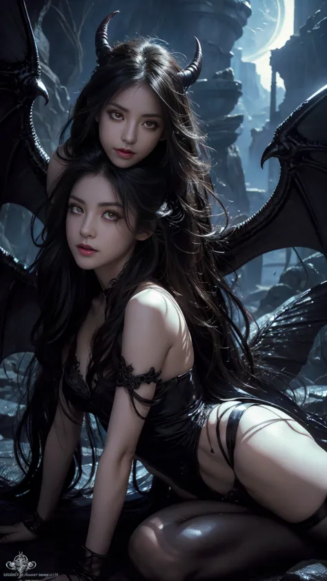 (best illustrations)、realist、ultra detailed、optimal lighting、best shadow、迷人的succubus, ethereal beauty, living in the clouds, (fa...