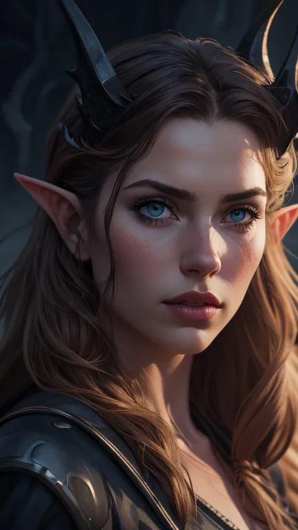 a young and delicate female elf, 1girl, detailed face, beautiful detailed eyes, beautiful detailed lips, elegant fantasy elf, ho...