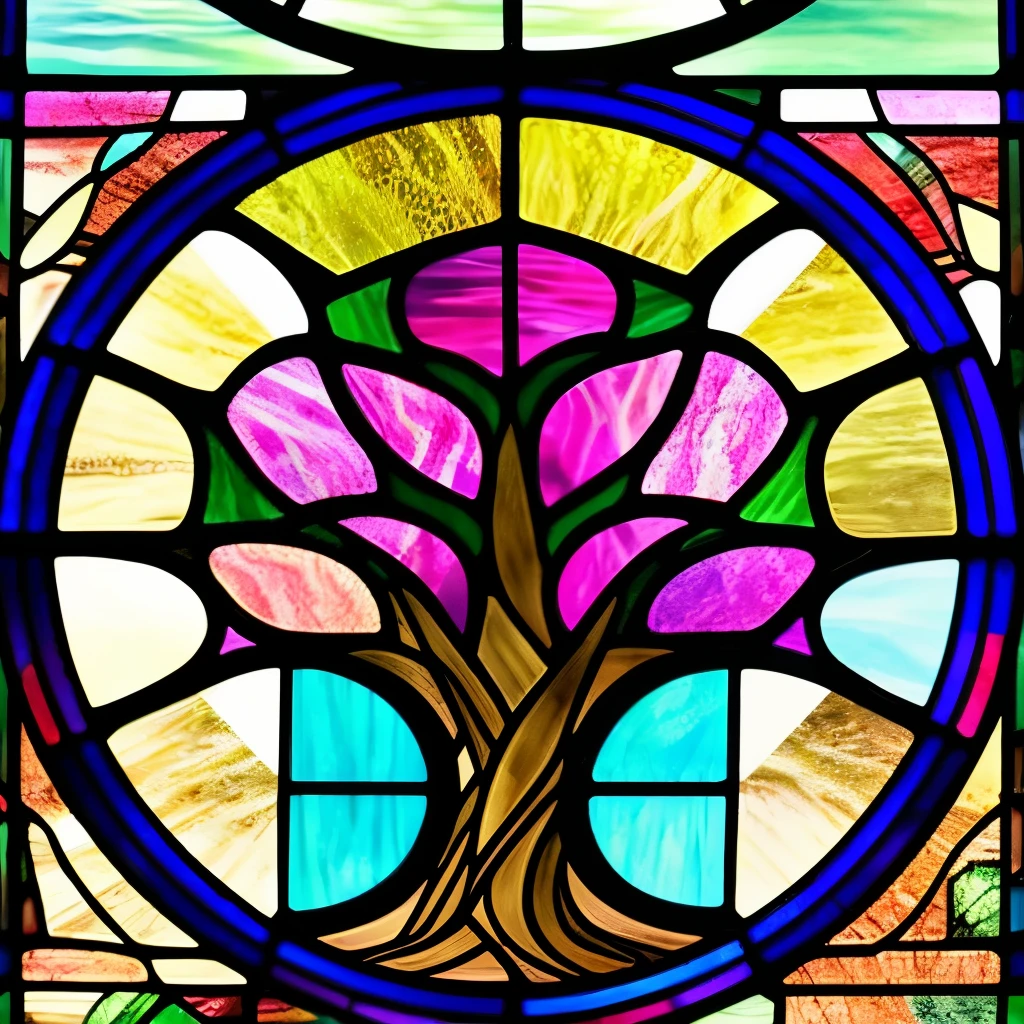 a close up of a stained glass window with a tree in it, stained glass art, (art nouveau), ( art nouveau ), beautiful stained glass window, stained glass, stained glass!!, by Louis Comfort Tiffany, maxim verehin stained glass, art nouveau, stain glass, stained glass window!!!!!, backlit stained glass, intricate stained glass, art nouveau!