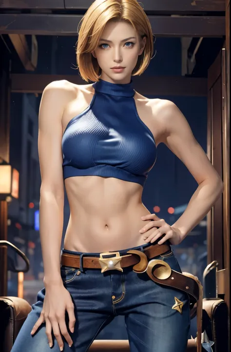 blue mary (the king of fighters) maryms, best quality,(beauty), 1girl,phisically-based render ,ultra highres,(cowboy shot:1.5),n...