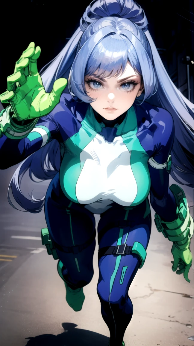 Nejirehadu, Nejire Wave, portrait of a girl, emphasis on the face, full length, full length (full body 1.1.), masterpiece, Correct anatomy 1.1., Blue eyes, blue hair, long hair, Break Blue Bodhi, drill hair, gloves, green bodysuit, multicolored боди, colorful clothes, yellow gloves, ((beautiful body)), sexy pose, top quality, a high resolution, unity 8k wallpaper, (form:0.8), (美しくてfineness:1.6), very detailed face, perfect offer, detailed computer graphics, (perfect hands, Ideal Anatomy), beautiful eyes, beautiful background, Beautiful and refined body,fineness,Class,smile, tmasterpiece，Best quality，very detailed，Apparently for the legs， permission 8k， High sharpness， permission 8k， very detailed， 8k contract， professional lighting， photon mapping，physical rendering， perfect face， detailed face and body， Traced Beam， expressive look， Cinmatic Светing，elastic , Increased sexuality，