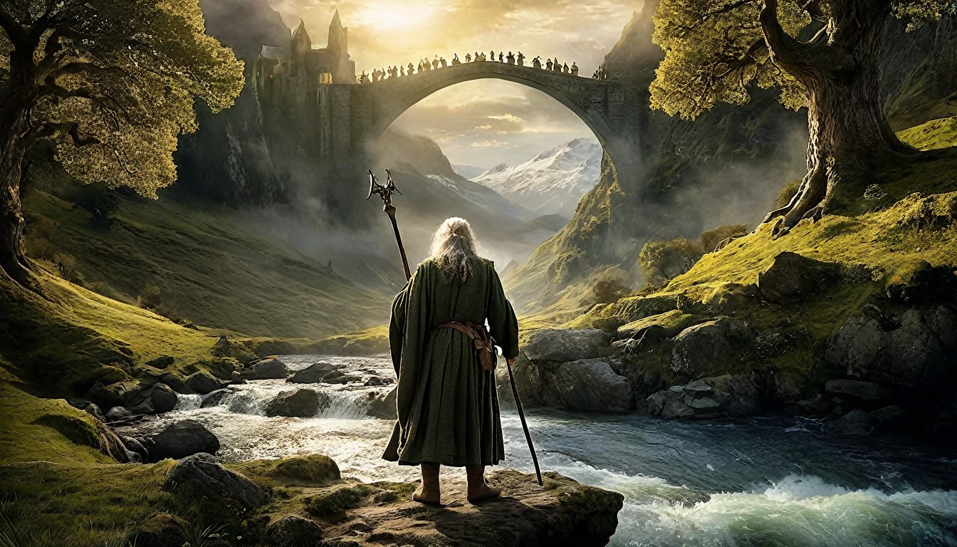 (Verse 1) In the land of Middle-earth, A story unfolds, The Ring of Power, an untold story. From the peace of the Shire to the terror of Mordor, in Tolkien's words, an epic thread. (Chorus) "The Lord of the Rings," a divine journey, Tolkien's creation, such a fine adventure. From the bravery of the hobbits to the strength of the wizard, in Middle-earth's realm, darkness fights. (Verse 2) Frodo the Ring-bearer, with Samwise at his side, Through mountains and valleys, They advance steadily. From the haven of Rivendell to the fortress of Gondor, in Tolkien's lore, heroes come together. (Chorus) "The Lord of the Rings," a tale so grand, Tolkien's creation, across the land. From the battles fought to the sacrifices made, in Middle-earth's tapestry, the courage shown. (Verse 3) Aragorn the king, in the shadows revealed, Gimli the dwarf, with sharp axe. Legolas the elf, with a bow so accurate, in Tolkien's saga, their hearts are renewed. (bridge) A tribute to friendship, a tribute to learning, in Tolkien's world, legends rise. The power of unity, the power of hope, in "The Lord of the Rings," the reach of destiny. (Verse 4) Galadriel's light, in deep forests, Guides the Fellowship through the paths they keep. Gandalf the Grey, with wisdom and strength, in Tolkien's realm, shadows take flight. (Chorus) "The Lord of the Rings," a saga so vast, Tolkien's creation, To the end. From the beginning of the search to the end of the journey, in Middle-earth's heart, love transcends. (OTHER) In the fires of Mount Doom, fate is sealed, in Tolkien's epic, wounds are healed. The search for Community, they will sing forever, in the heart of Middle-earth, where hope takes flight.
