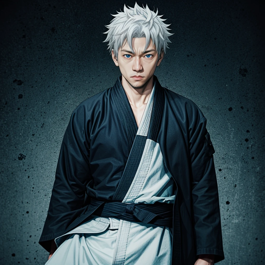 Young man,gojo, white hair and blue eyes, jujutsu kaisen 