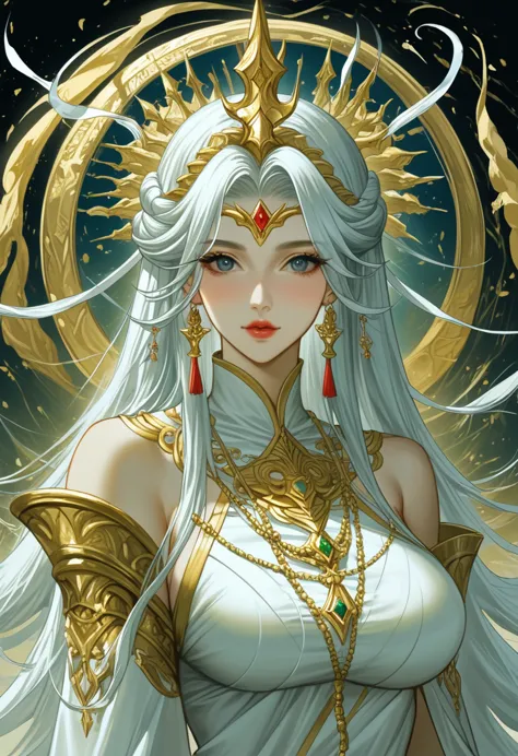 anime in cgi style, super detailed fantasy characters, highly detailed 4k digital art, karol bak uhd, в полный рост goddess в ко...