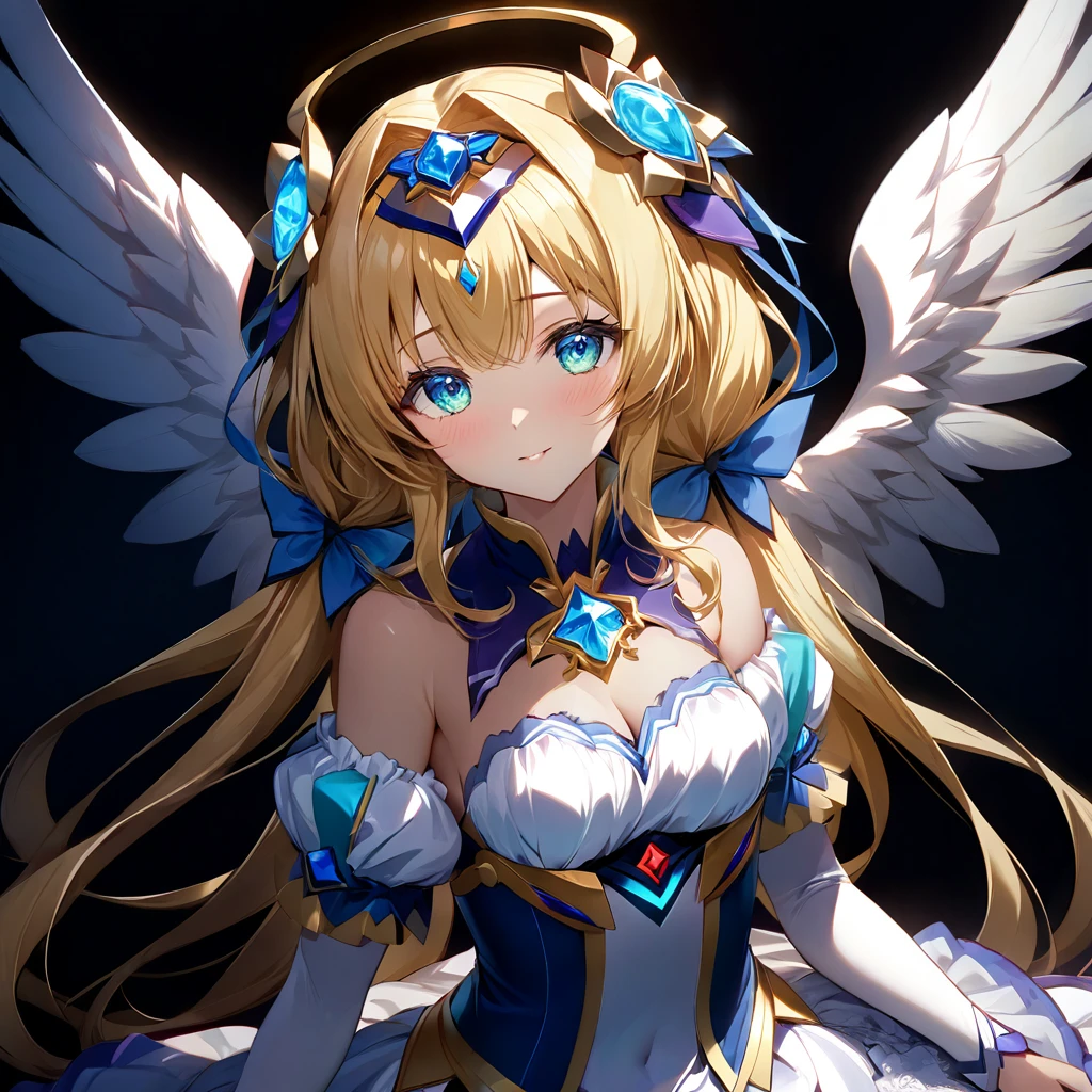 ((Highest quality)), ((masterpiece)), (detailed), （Perfect Face）、The woman is Extia Spica、The woman is blessed by God and brainwashed into becoming an angel loyal to God.