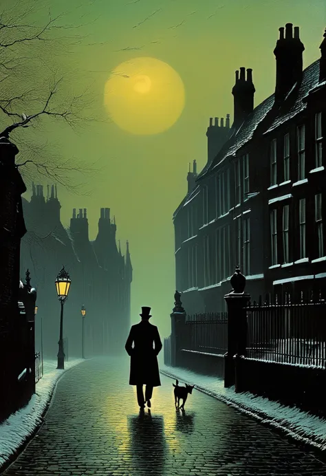 hound of the baskervilles. styles of john atkinson grimshaw - with a disturbing and grotesque world. the muted color palette and...