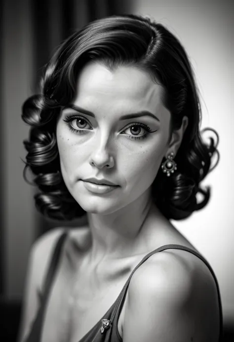 (((photorealistic))), (((noir style))), (((vintage hollywood glamour))), antique aesthetic, {50mm lens}, [soft lighting], {shall...