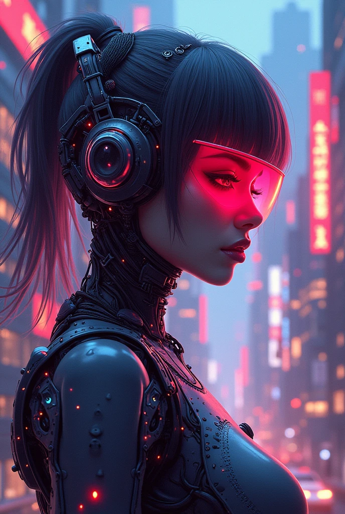 (masterpiece:1.2),(Highest quality),(Super detailed),(Ultra-high resolution),(Best illustrations),8k,wallpaper,Future City,Beautiful female cyborg,whole body,psychedelic,Vector art,Layered textures,progressive,pop,sf,cyber punk,sexy