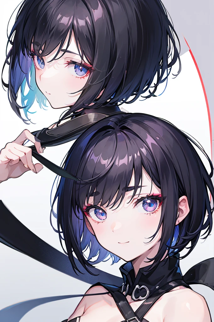 Highest quality　Highest quality　Draw a face carefully　High-definition anime-style face　Super Glowing Skin　Black short hair　lure　smile　Rear view　Back view　Ass close up