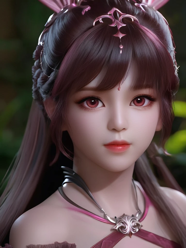 quality(8k wallpaper of extremely detailed CG unit, masterpiece, hight resolution, top-quality, top-quality real texture skin,hyper realisitic, digitial painting,full body,long brown hair,long single hair barid, magenta eyes,perfect lighting at face,no noice of face color tones,perfect eyes,perfect lighting and shadowing,heavenly beauty,xiaowu,magenta eyes,increase the resolution,lovely light red lips,thin lips,cute smile,RAW photos，best quality,highly detailed,the wallpaper),BREAK,8K, 24K ultra hd,(highest quality, Tabletop:1.2, 超A high resolution, Realistic:1.5), RAW Photos, One Girl, Off the shoulder, Deep Shadow, Low light, Cool Tones, Captivating Gaze, long hair, fresh atmosphere, forest atmosphere, Subtle highlights, Dramatic contrast, Graceful pose, Intense emotions, Heavenly beauty, enchanting darkness, Captivating Expressions undefined, undefined, undefined, undefined, undefined, undefined, undefined, undefined, undefined, undefined, undefined, undefined, undefined, undefined, undefined, undefined, undefined, undefined, undefined, undefined, undefined, undefined, undefined, 