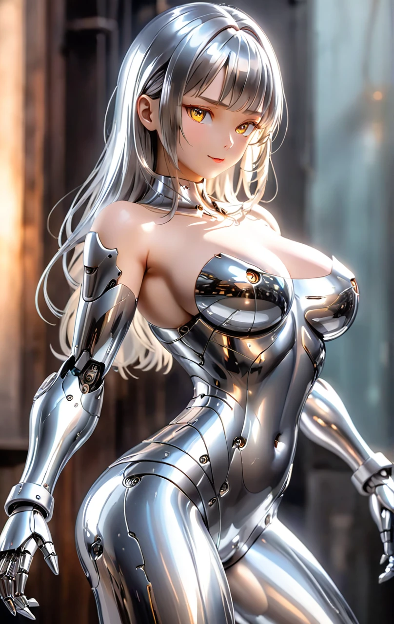 Side light,Blurred Background,
1 Android Robot Liquid Metal Girl、Silvery smooth body of liquid metal,Silvery huge breasts that look like they&#39;re about to burst、[[spray milk]],Breast milk,Browsing Caution,銀色の乳首から大量に噴射するBreast milk:2.0 Front view,Put your arms behind your head,Silver pajamas、Wear a silver see-through lace bra、